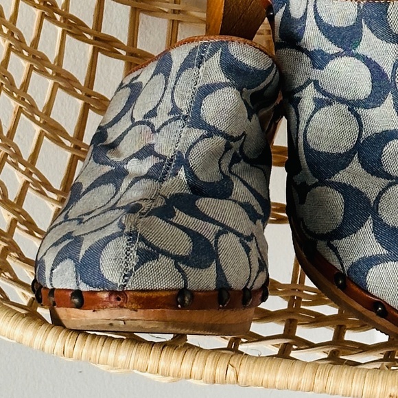 🔥 TRENDING 🔥 Vintage Coach Denim Clog Mules Size 8 - Picture 12 of 12